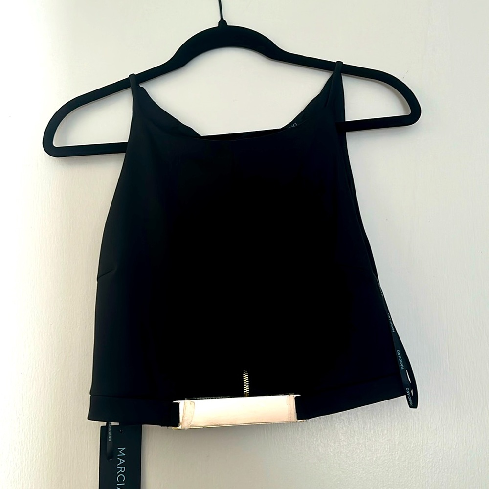Black zip up crop top